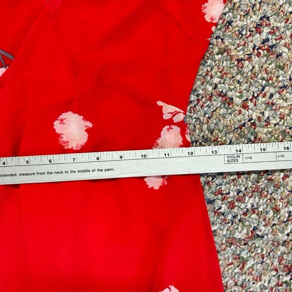 Lulus Love in Bloom Red Floral Print Chiffon Off-The-Shoulder Hi-Low Dress Sz XS - Picture 11 of 16